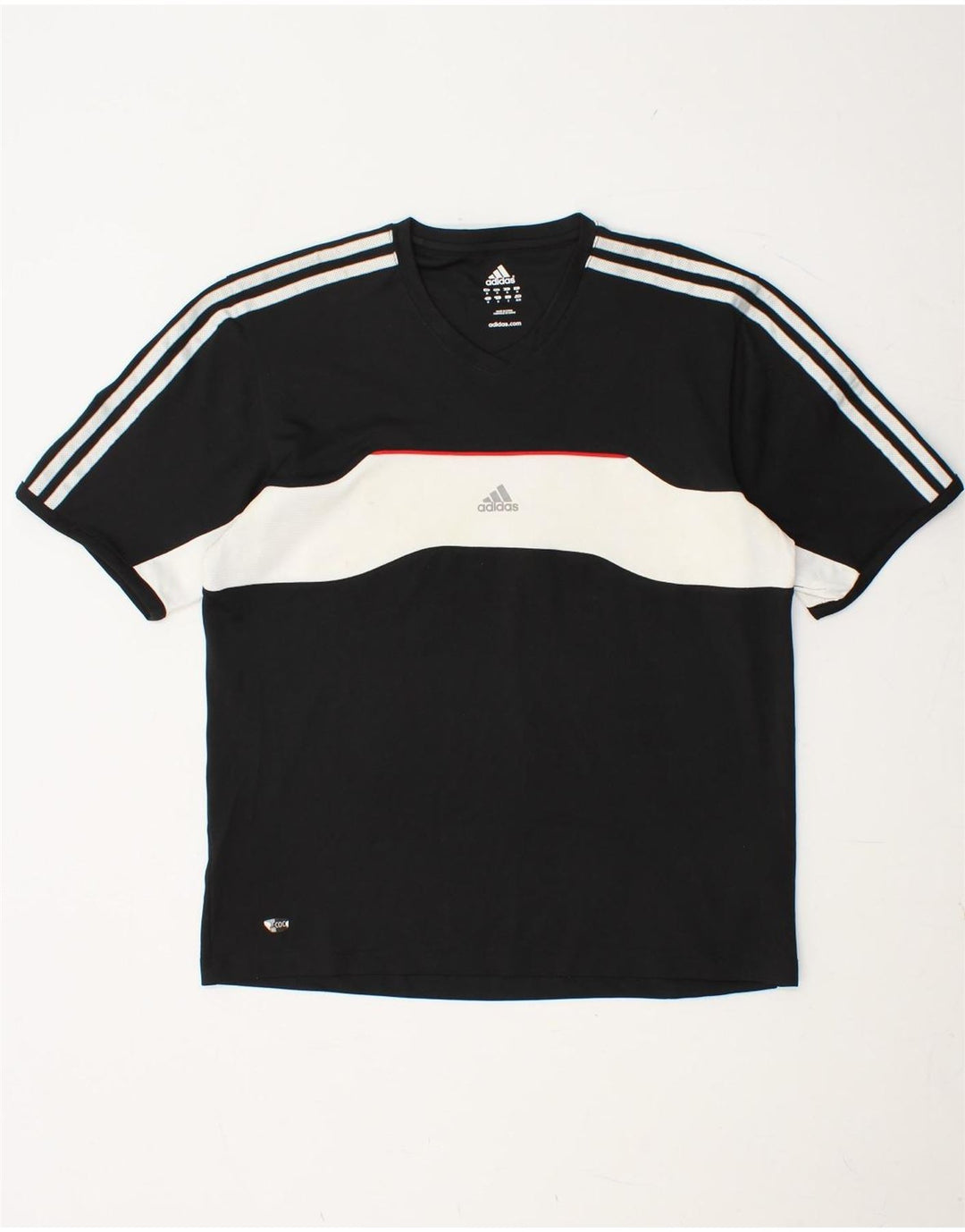 ADIDAS Herren T-Shirt Top Medium Schwarz Colourblock Polyester