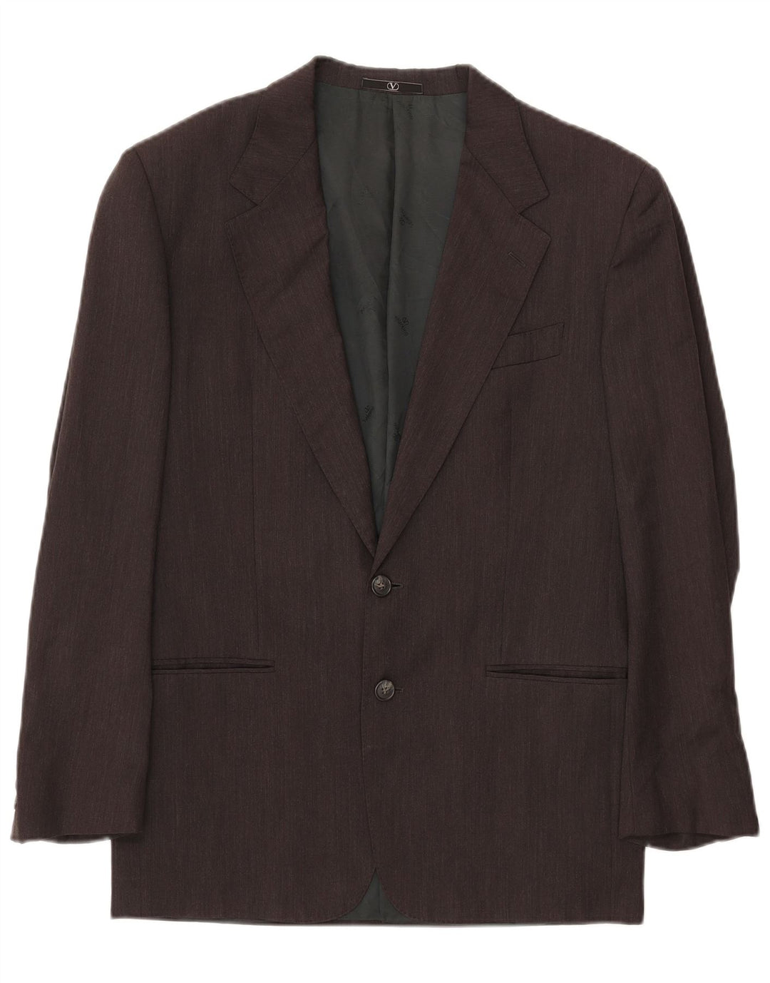 VALENTINO Herren-Blazer mit 2 Knöpfen, IT 46, kleine graue Schurwolle