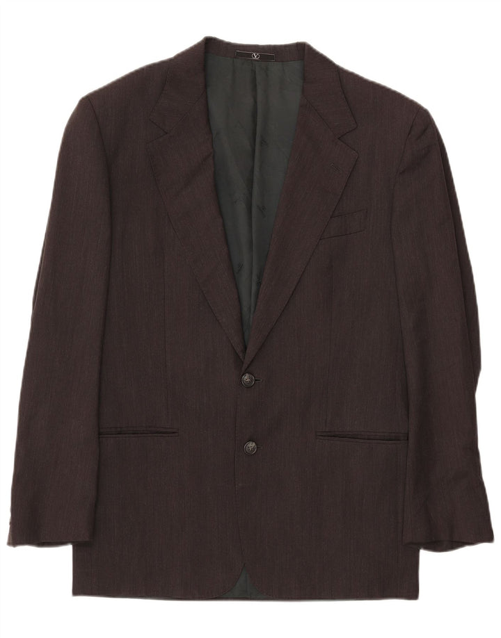 VALENTINO Herren-Blazer mit 2 Knöpfen, IT 46, kleine graue Schurwolle