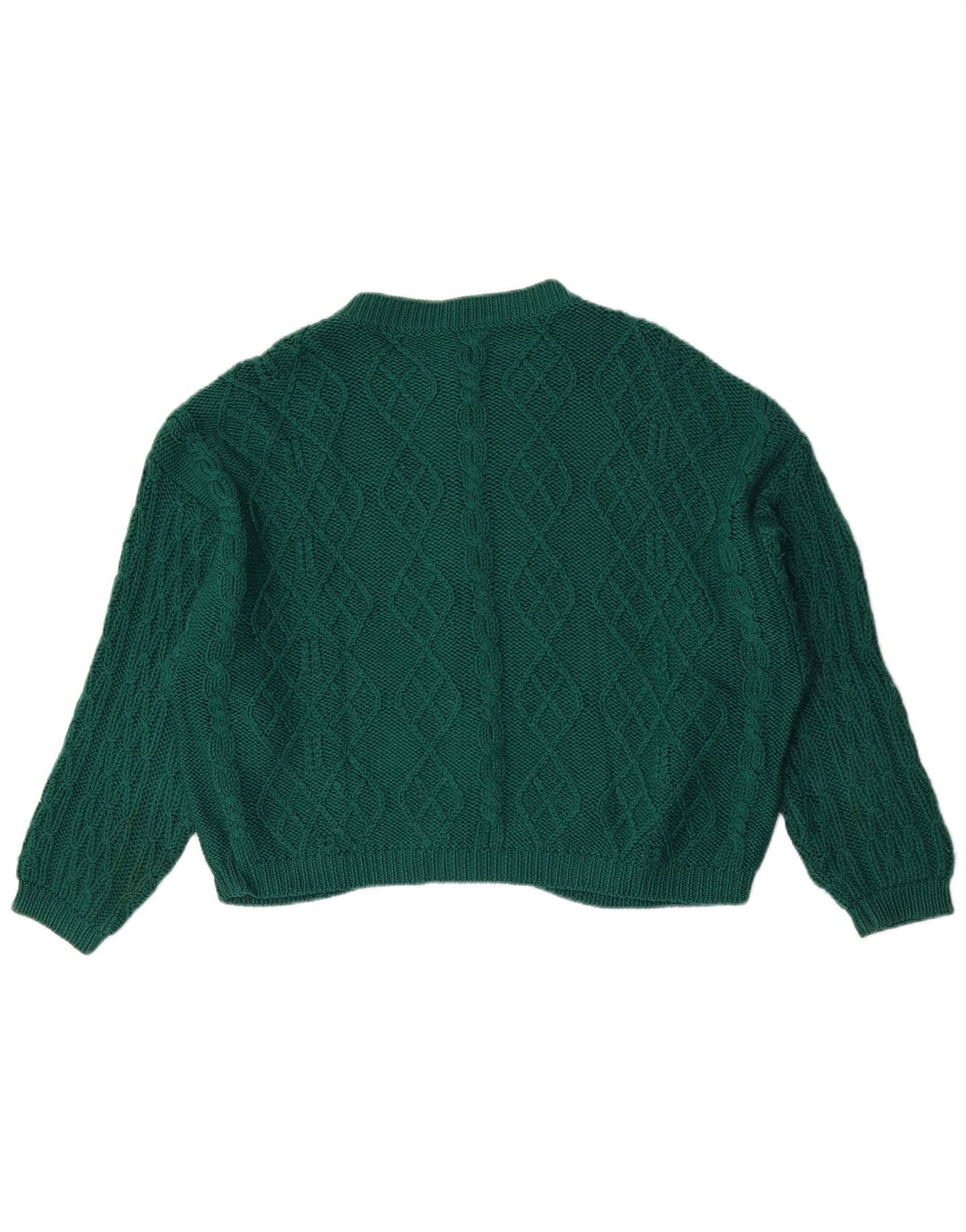 Benetton Damen-Cardigan-Pullover UK 16 Große grüne Wolle