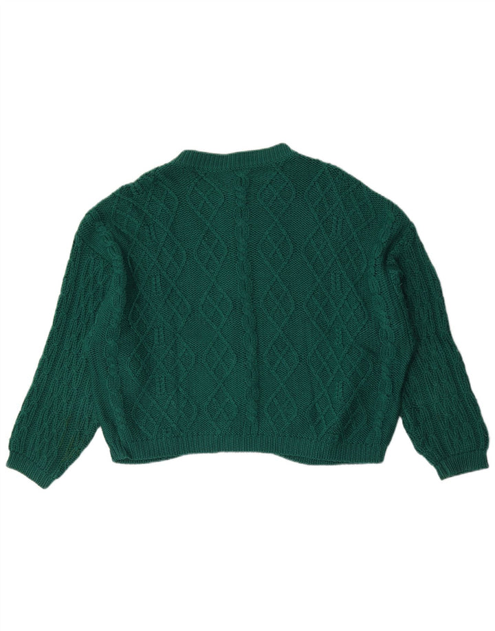 Benetton Damen-Cardigan-Pullover UK 16 Große grüne Wolle