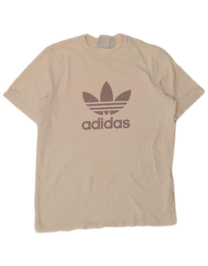 ADIDAS Herren Grafik-T-Shirt-Oberteil aus mittelweißer Baumwolle