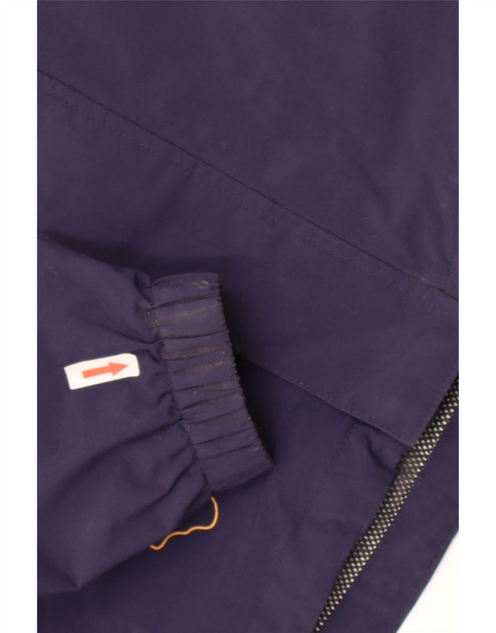 Jack Wolfskin Jungen Regenjacke mit grafischer Kapuze, 12–13 Jahre, Marineblau