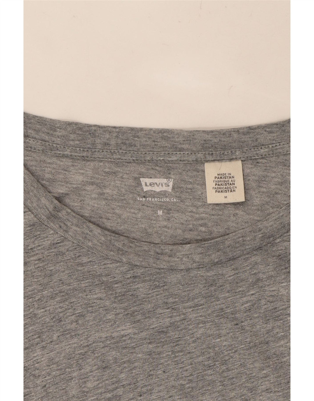 LEVI'S Womens Graphic T-Shirt Top UK 14 Medium Grey Flecked Vintage Levi's and Second-Hand Levi's from Messina Hembry 