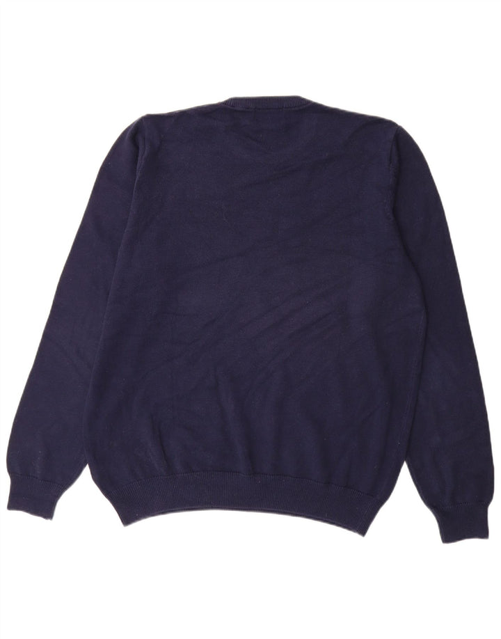 Marks & Spencer Herren-Pullover mit Rundhalsausschnitt, groß, marineblaue Baumwolle