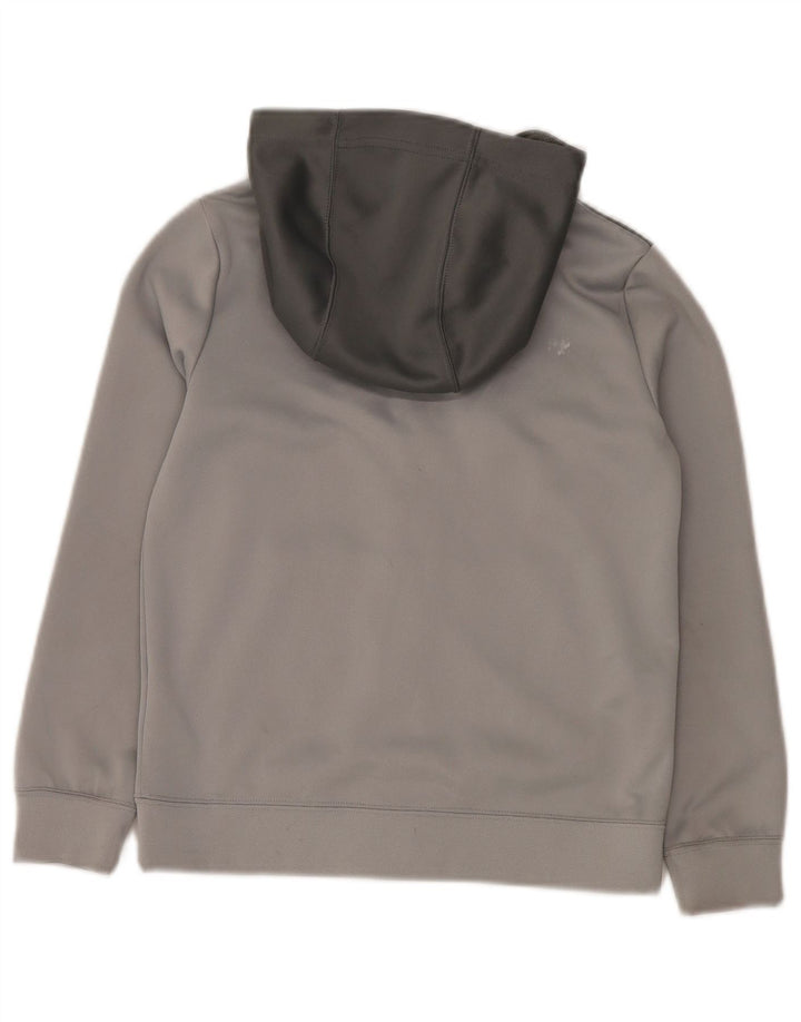 Nike Jungen-Kapuzenpullover mit Reißverschluss, 10–11 Jahre, mittelgraues Colourblock-Polyester