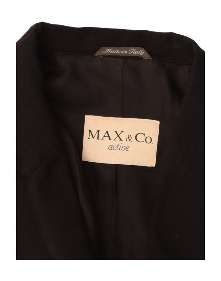 Max & Co. Damenmantel UK 12 Mittelschwarze Wolle