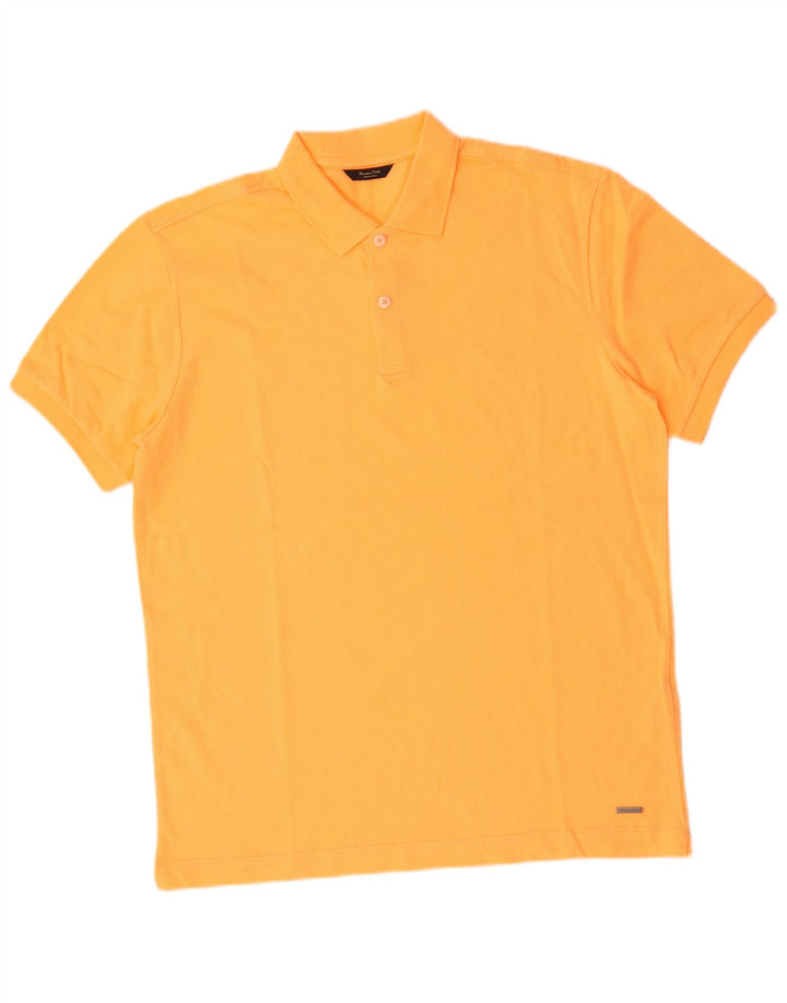 Massimo Dutti Herren Poloshirt Mittelorange Baumwolle