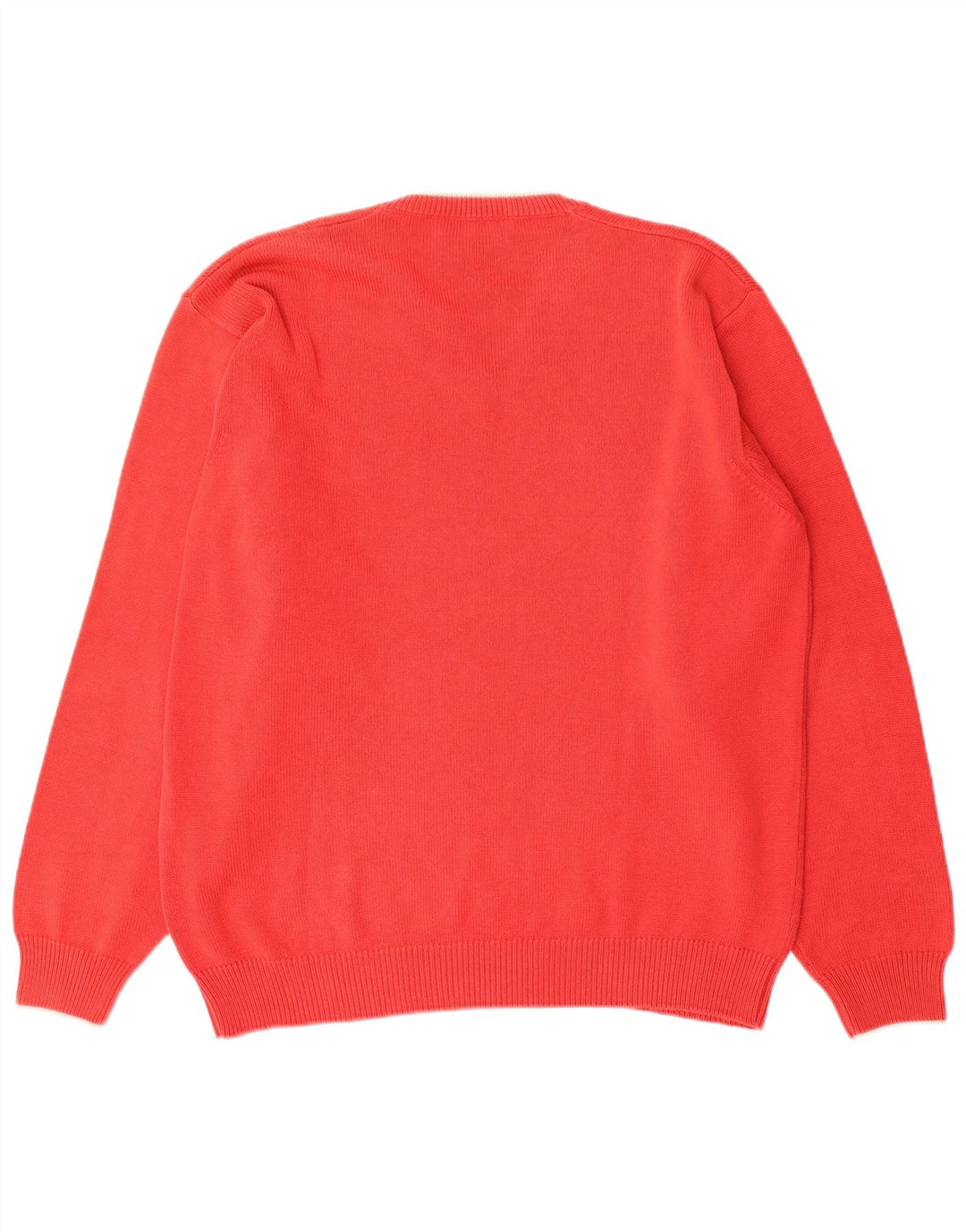 FRED PERRY Herren-Pullover mit V-Ausschnitt aus mittelroter Baumwolle