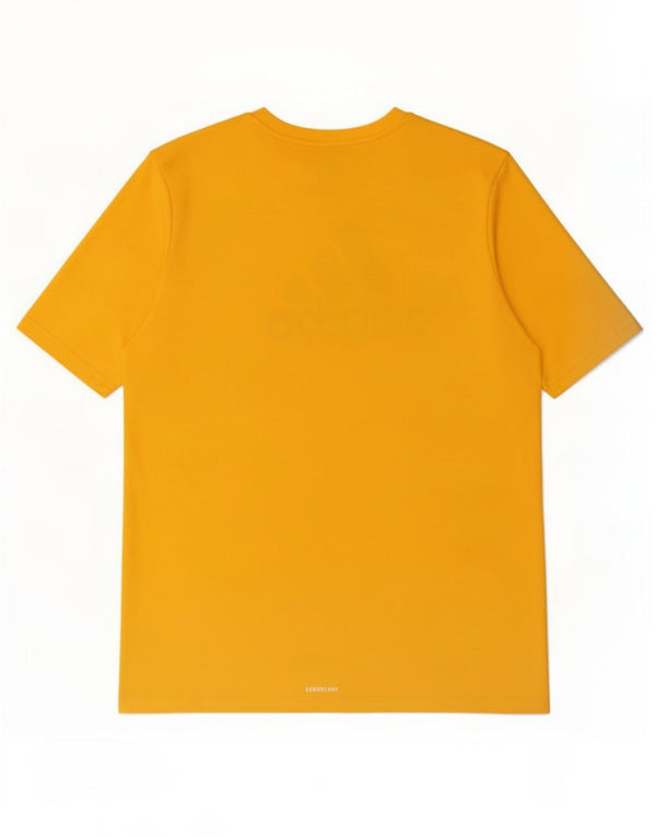 Adidas Boys Graphic T-Shirt Top 15-16 Years Yellow Polyester