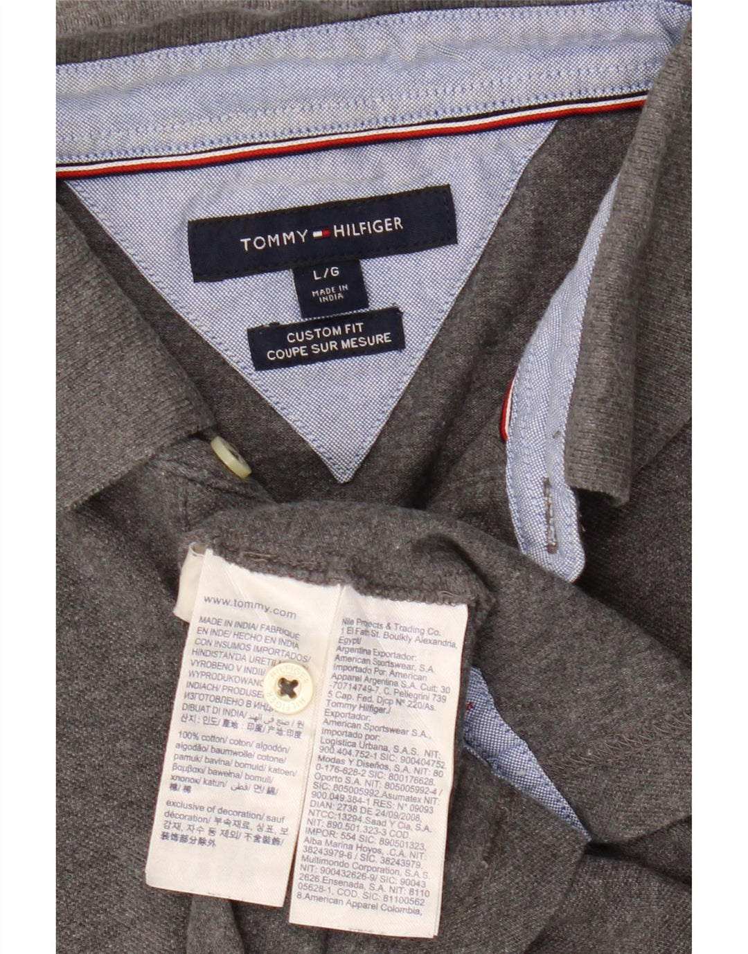 Tommy Hilfiger Herren-Poloshirt mit individueller Passform, große graue Baumwolle