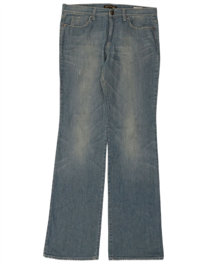 Gianfranco Ferre Damen Grafik-Bootcut-Jeans W31 L35 Blaue Baumwolle