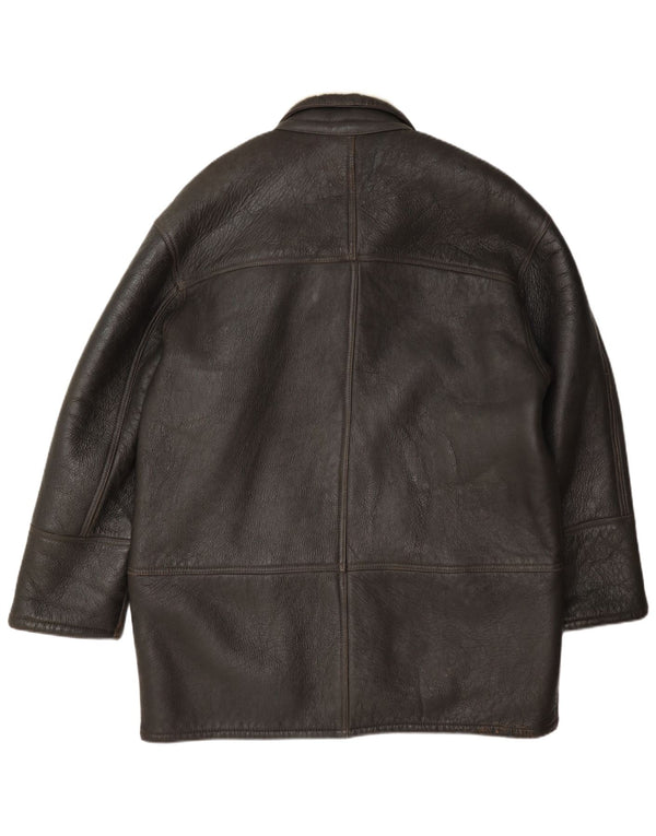 Vintage Mens Shearling Jacket Size 52 XL Brown