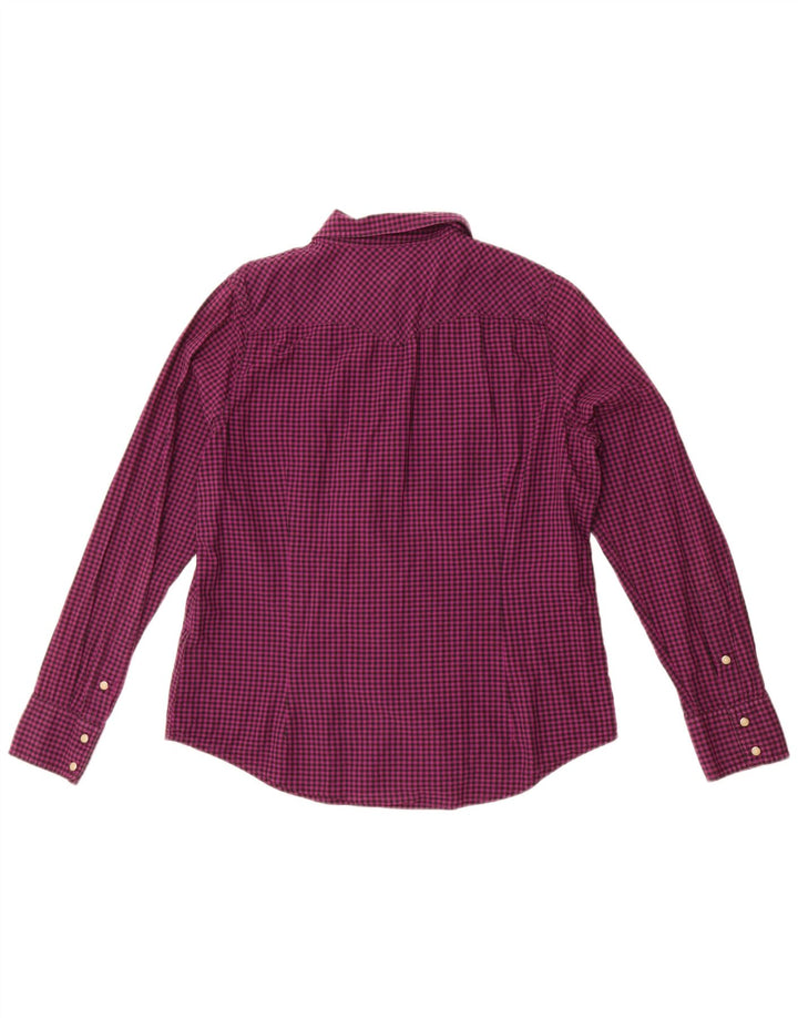 Levi's Damenhemd UK 16 Large Lila Gingham Baumwolle