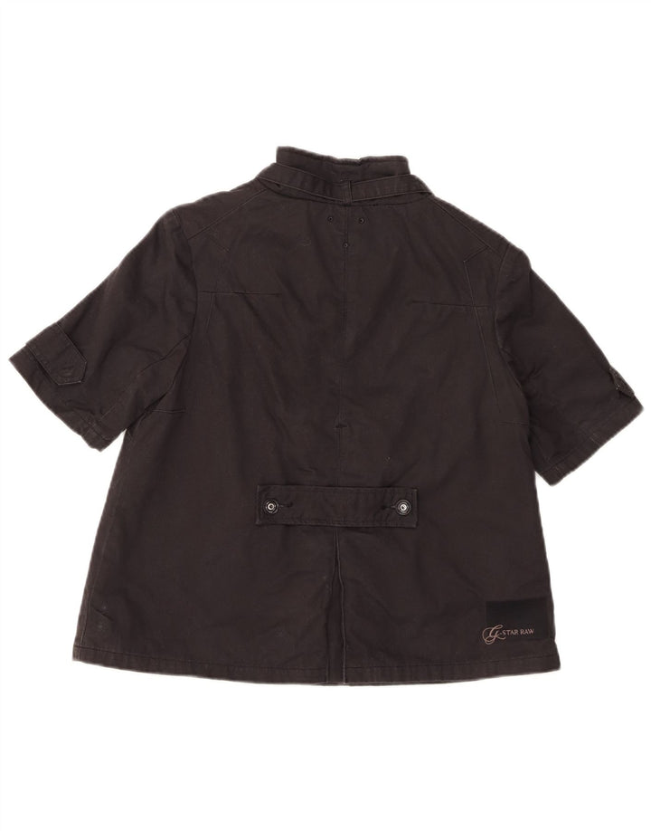 G-Star Damen Kurzarm-Bomberjacke UK 10 Small Schwarz Baumwolle