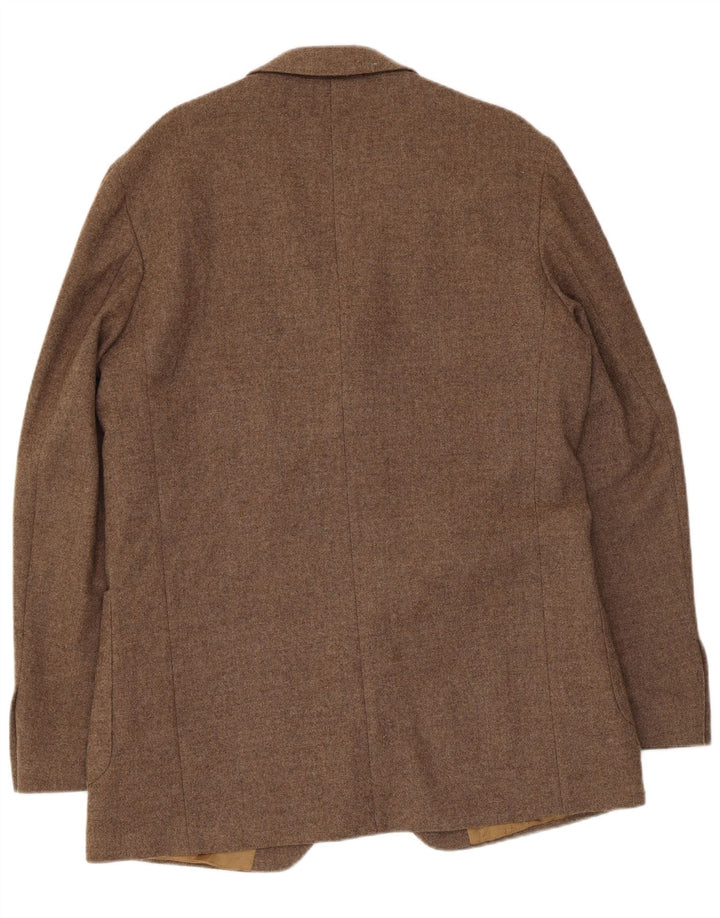 Marks & Spencer Herren 3-Knopf-Blazerjacke UK 42 Große braune Schurwolle