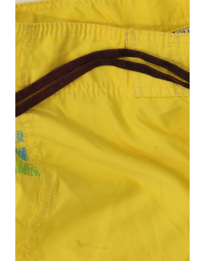 BILLABONG Mens Graphic Swimming Shorts Medium  Yellow Polyester