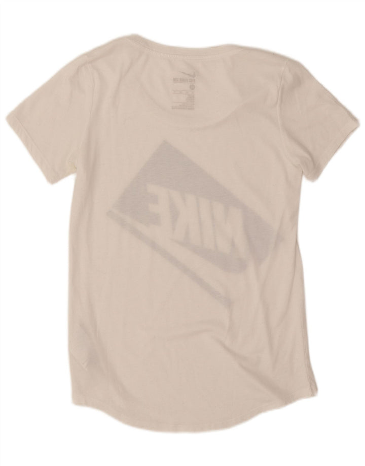 Nike Damen-T-Shirt in Übergröße mit Grafik, UK 6, XS, Weiß, Polyester