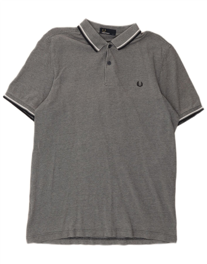 Fred Perry Herren-Poloshirt, große graue Baumwolle