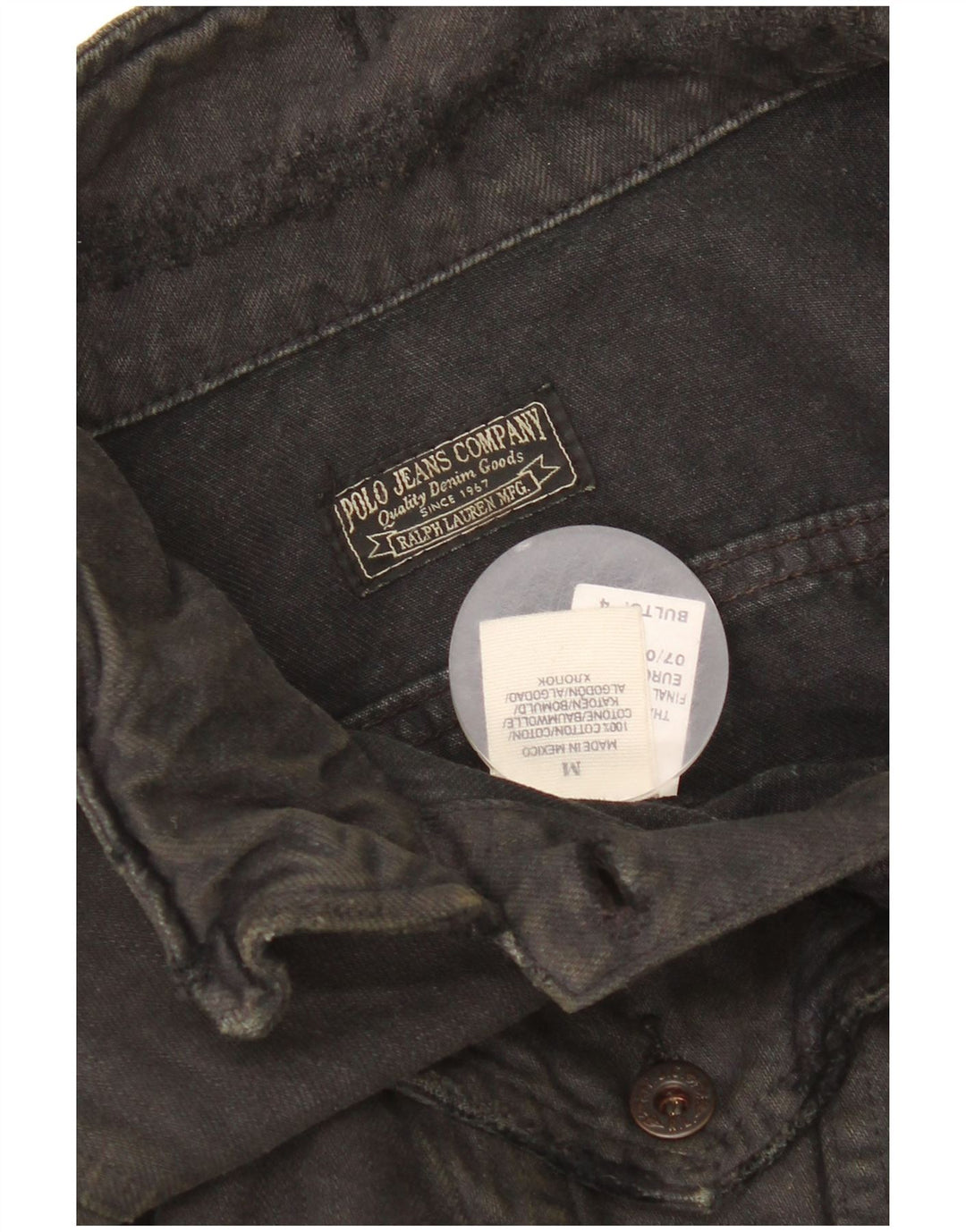 Polo Ralph Lauren Damen Distressed Crop Denim Jacke UK 14 Medium Schwarz