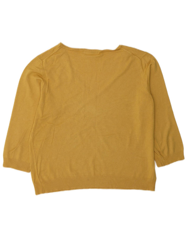 Marks & Spencer Damen-Pullover mit 3/4-Ärmeln und V-Ausschnitt, Gr. 20, 2XL, Gelb