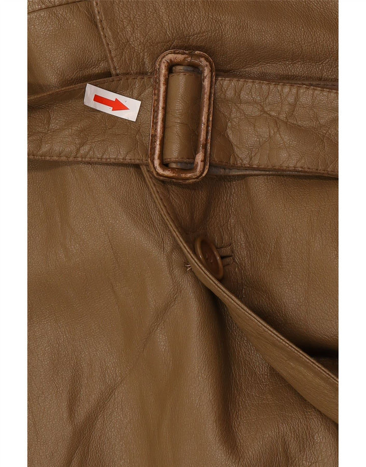 Vintage Herren Leder Trenchcoat IT 46 Kleines braunes Leder