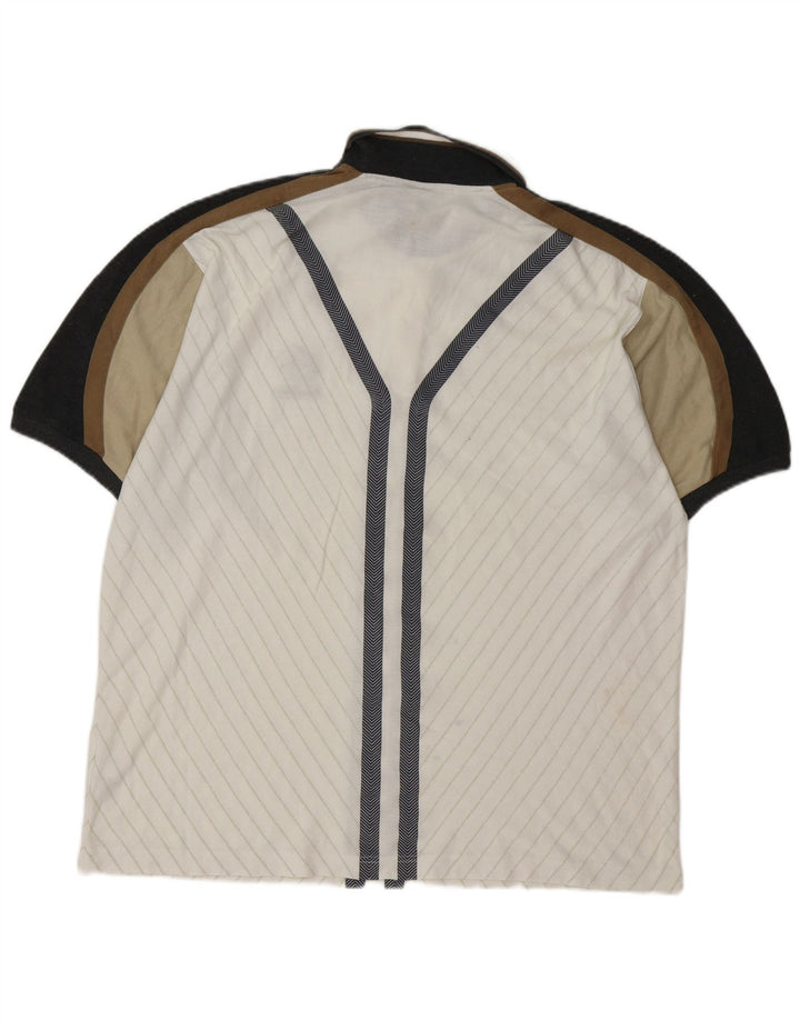 LOTTO Herren-Poloshirt XL, weißes Colourblock-Polyester