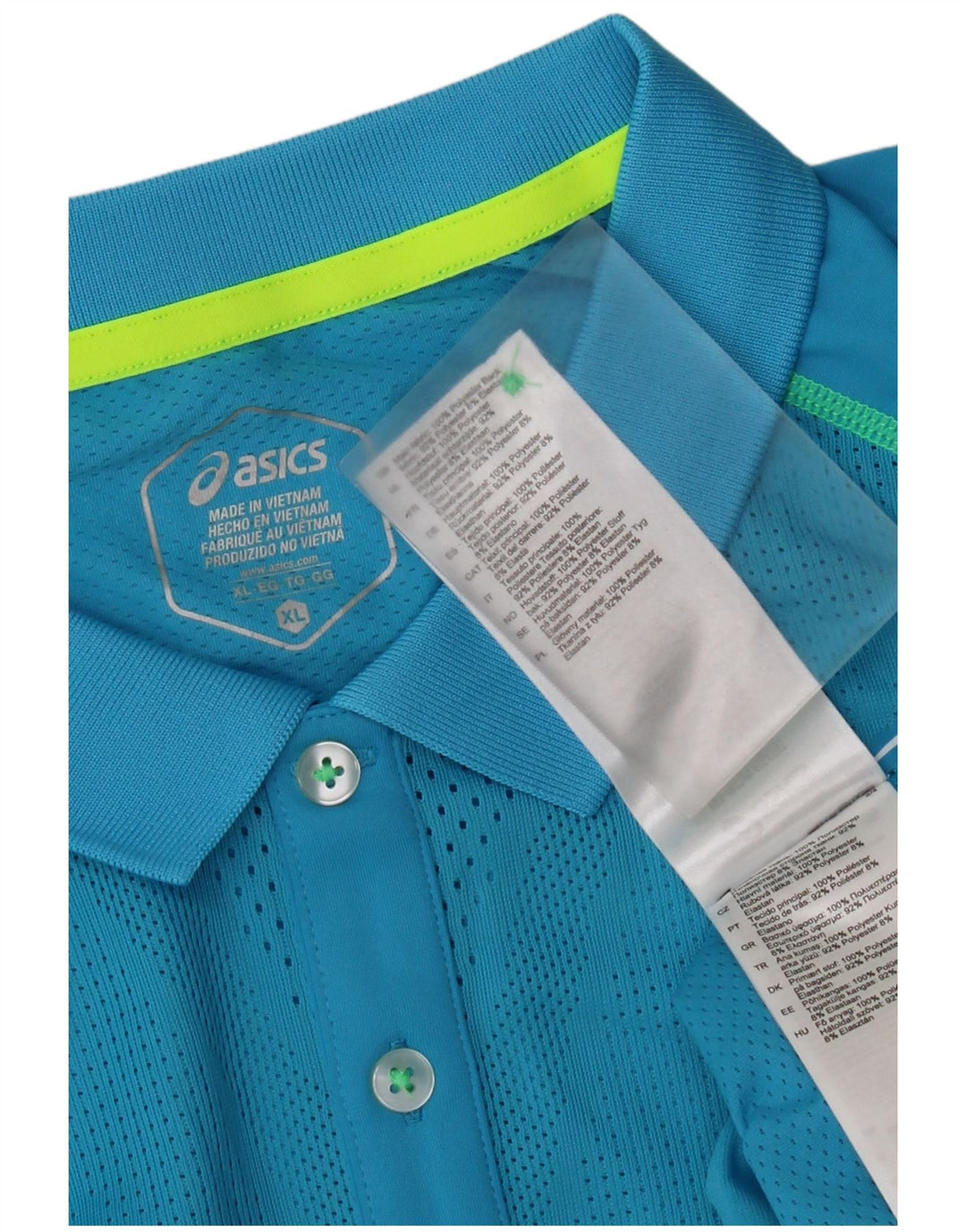 Asics Herren Poloshirt XL Blau Polyester
