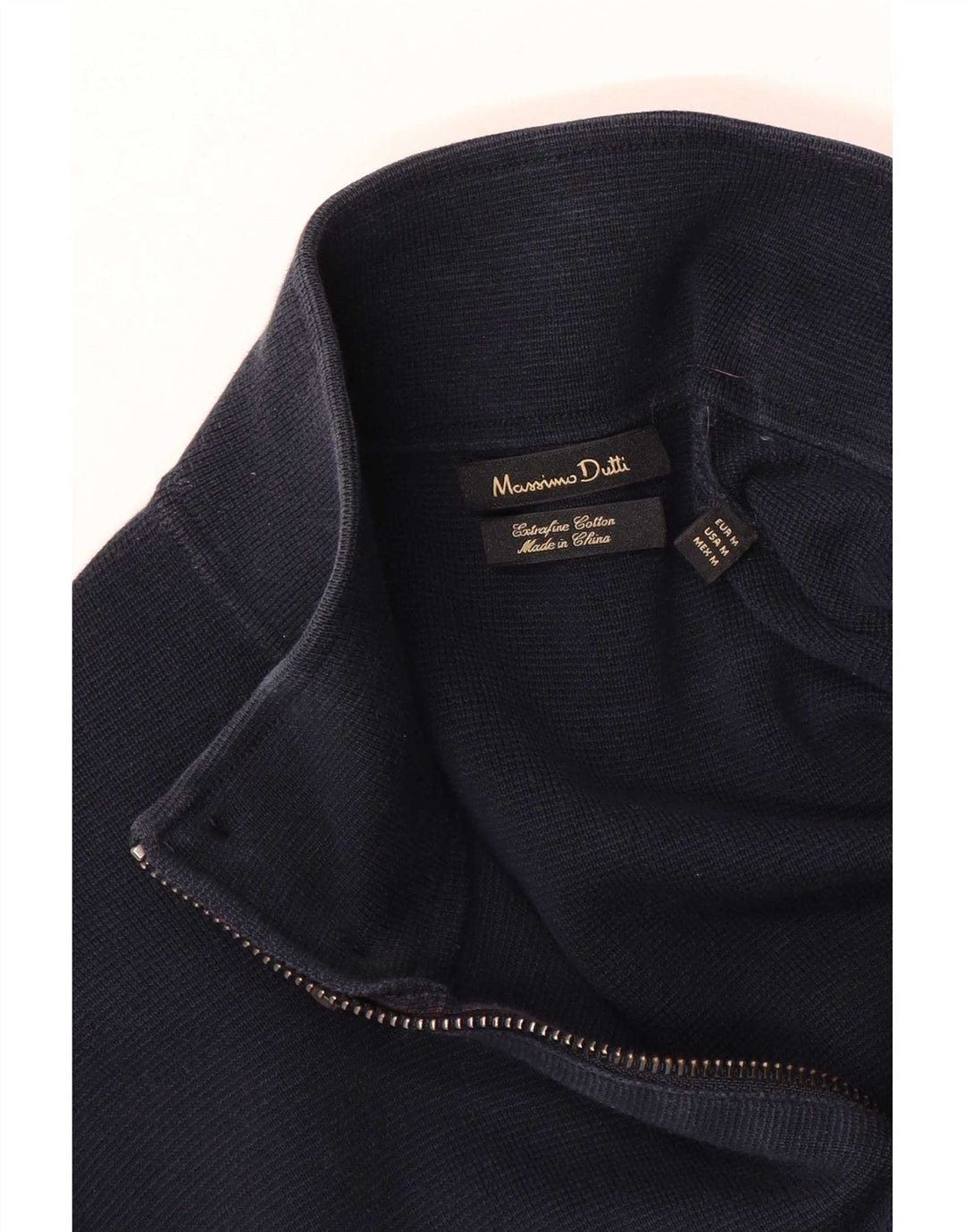 Massimo Dutti Herren-Strickjacke aus mittelblauer Baumwolle
