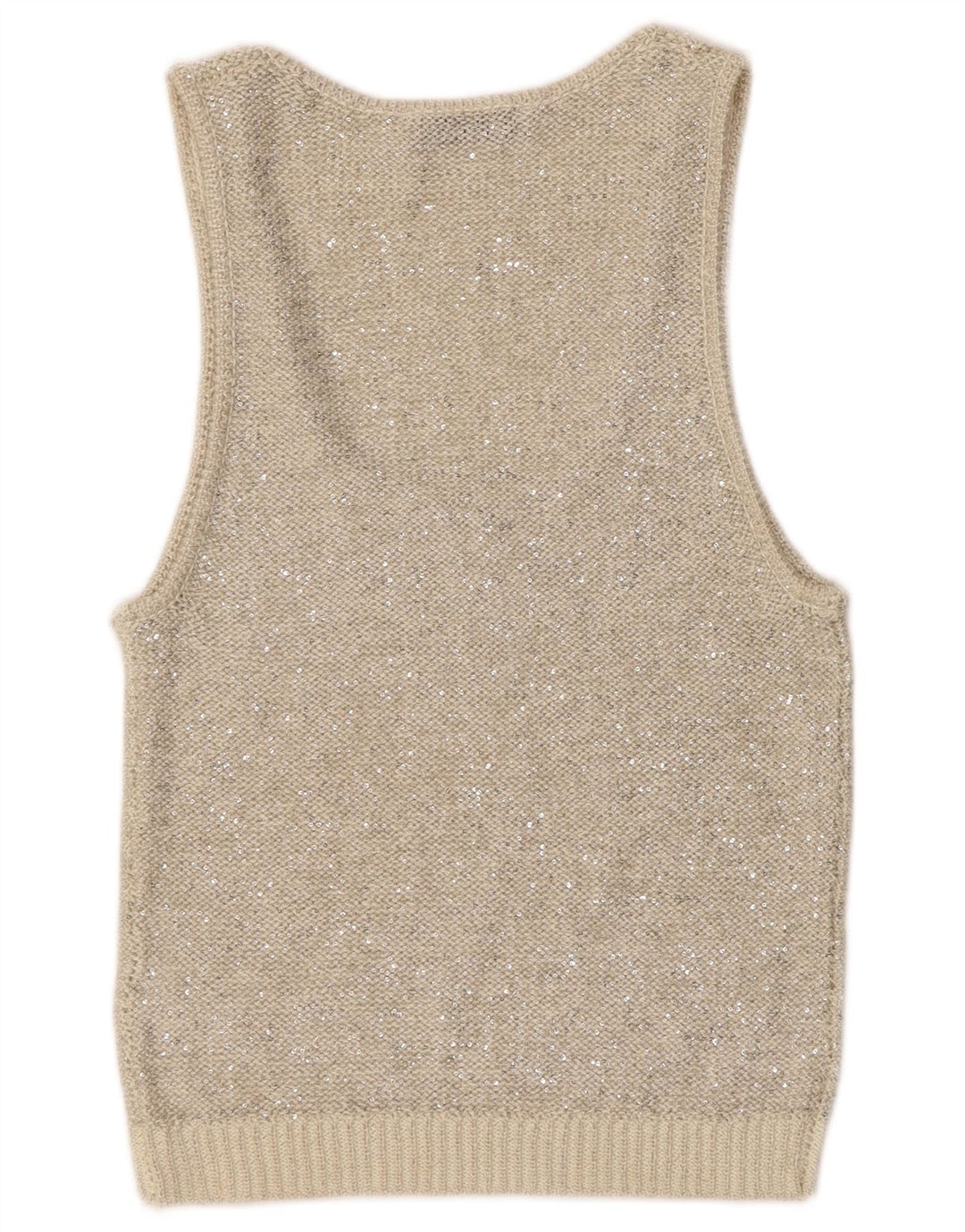 Zara Damen Strickweste Top UK 12 Mittelgraues Polyester