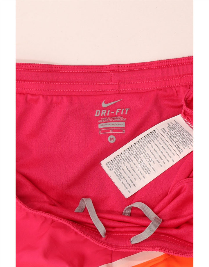 Nike Damen Dri Fit Sport Shorts UK 14 Mittelrosa Colourblock Polyester