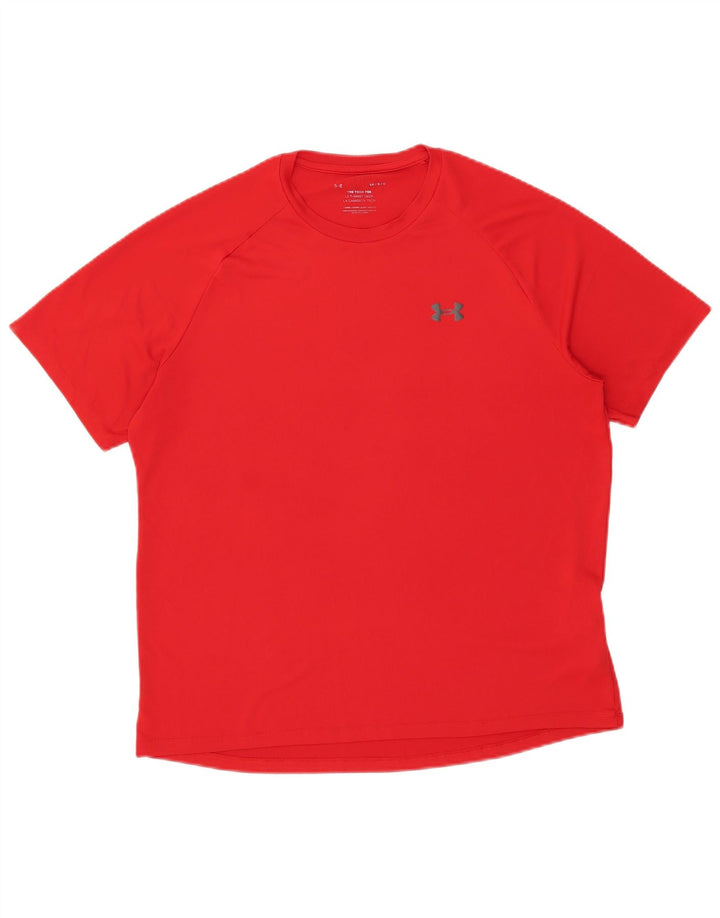 Under Armour Herren T-Shirt Top Large Rot Polyester Sport