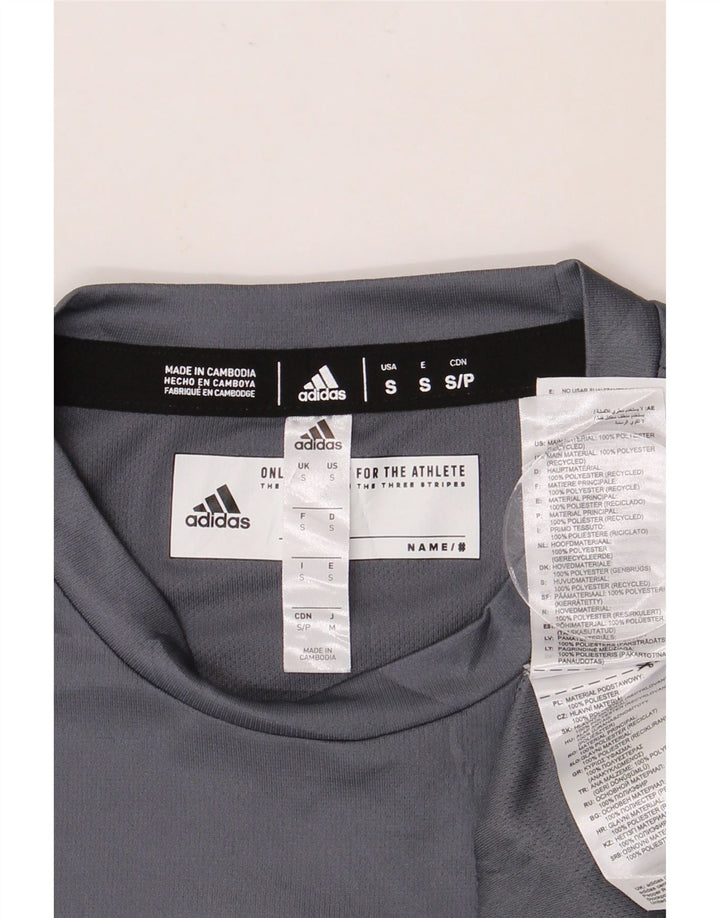 ADIDAS Herren Longwood Graphic T-Shirt Top Small Grau Polyester