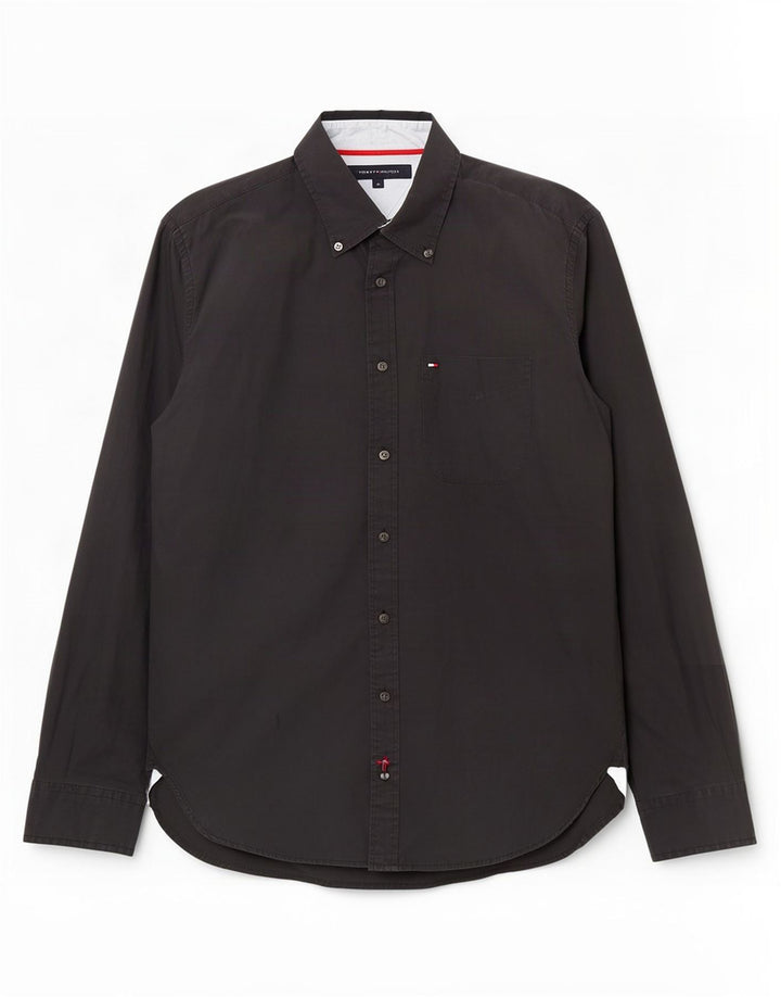 Tommy Hilfiger Herrenhemd Mittelschwarze Baumwolle