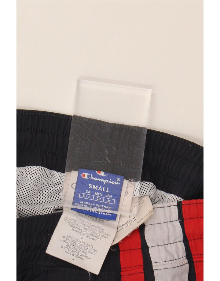 CHAMPION Mens Tracksuit Trousers Joggers Small Navy Blue Colourblock Vintage Champion and Second-Hand Champion from Messina Hembry 