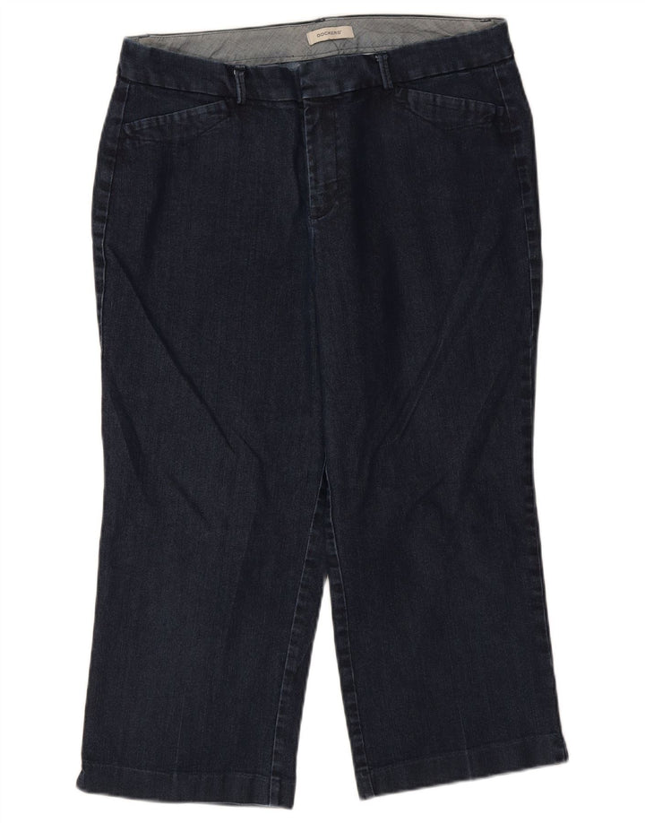 DOCKERS Womens Cropped Jeans US 14 XL W34 L22 Navy Blue Polyester