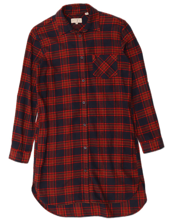 Jack Wills Damen-Hemdkleid in Übergröße, Gr. 6, XS, marineblau, kariert, Baumwolle