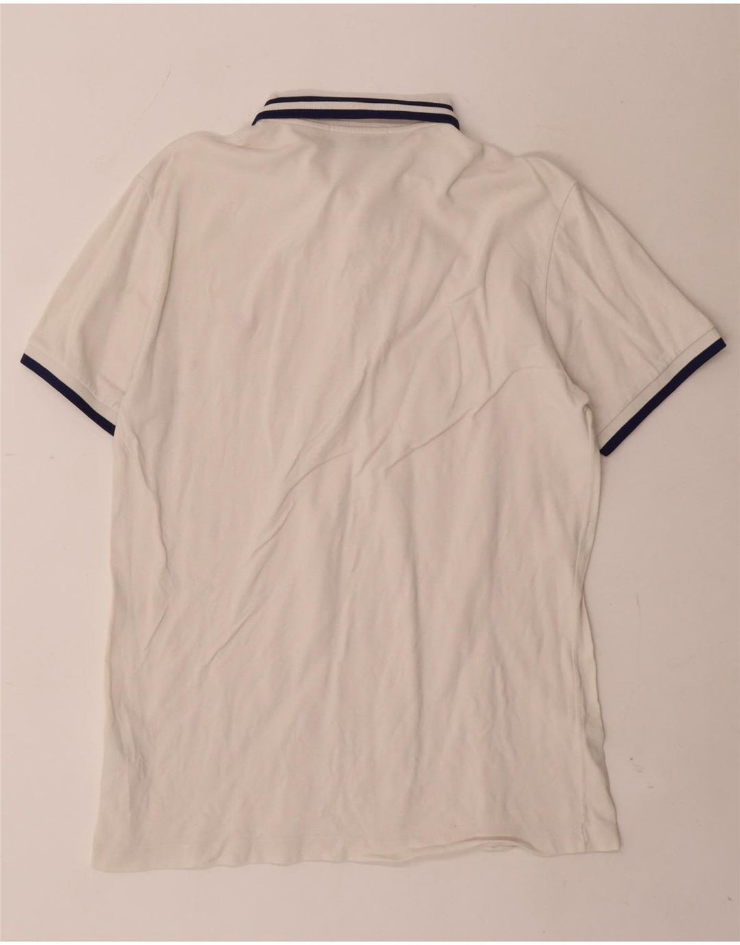 Fred Perry Herren Poloshirt 2XL weiß gestreift aus Baumwolle