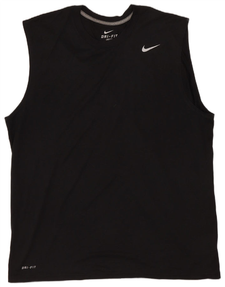 Nike Herren Dri Fit Weste Top XL Schwarz Polyester