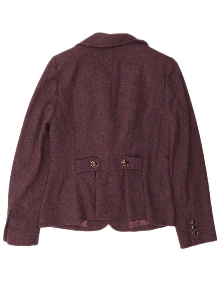 Luisa Spagnoli Damen 4-Knopf-Blazerjacke IT 44 mittlere burgunderrote Wolle