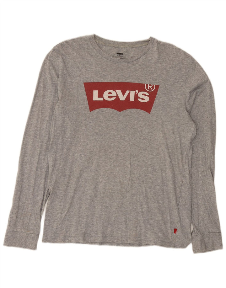 Levi's Herren Graphic Top Langarm mittelgraue Baumwolle