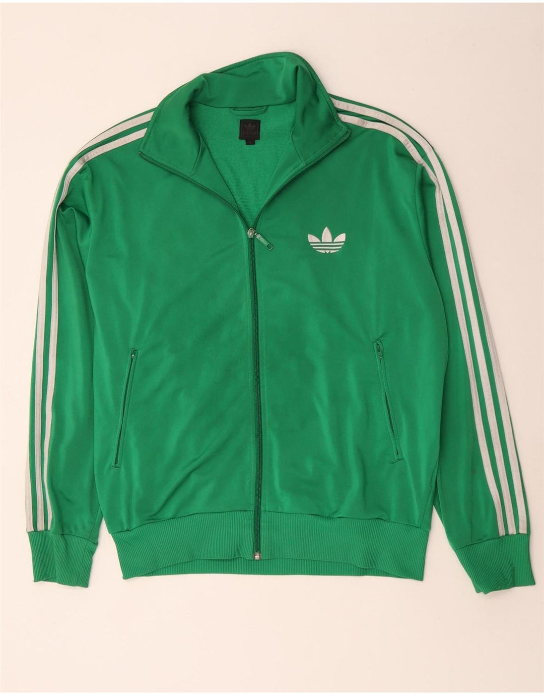 Adidas Herren-Trainingsanzug-Top-Jacke, großes grünes Polyester