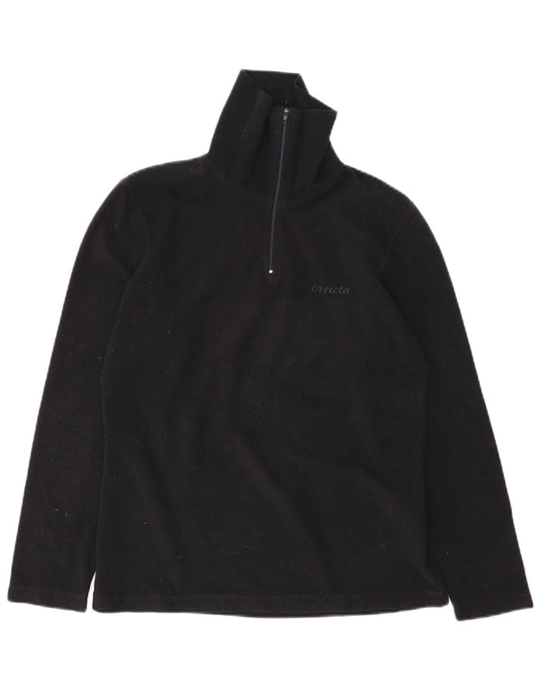 Invicta Damen-Fleecepullover mit Reißverschluss am Hals, UK 14, Größe L, Schwarz, Polyester