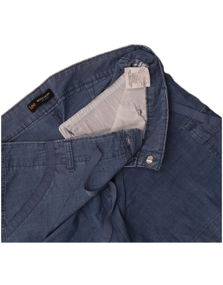 LEE Damen-Cargoshorts mit normaler Passform und mittlerer Leibhöhe, US 14, XL, W36, blaue Baumwolle