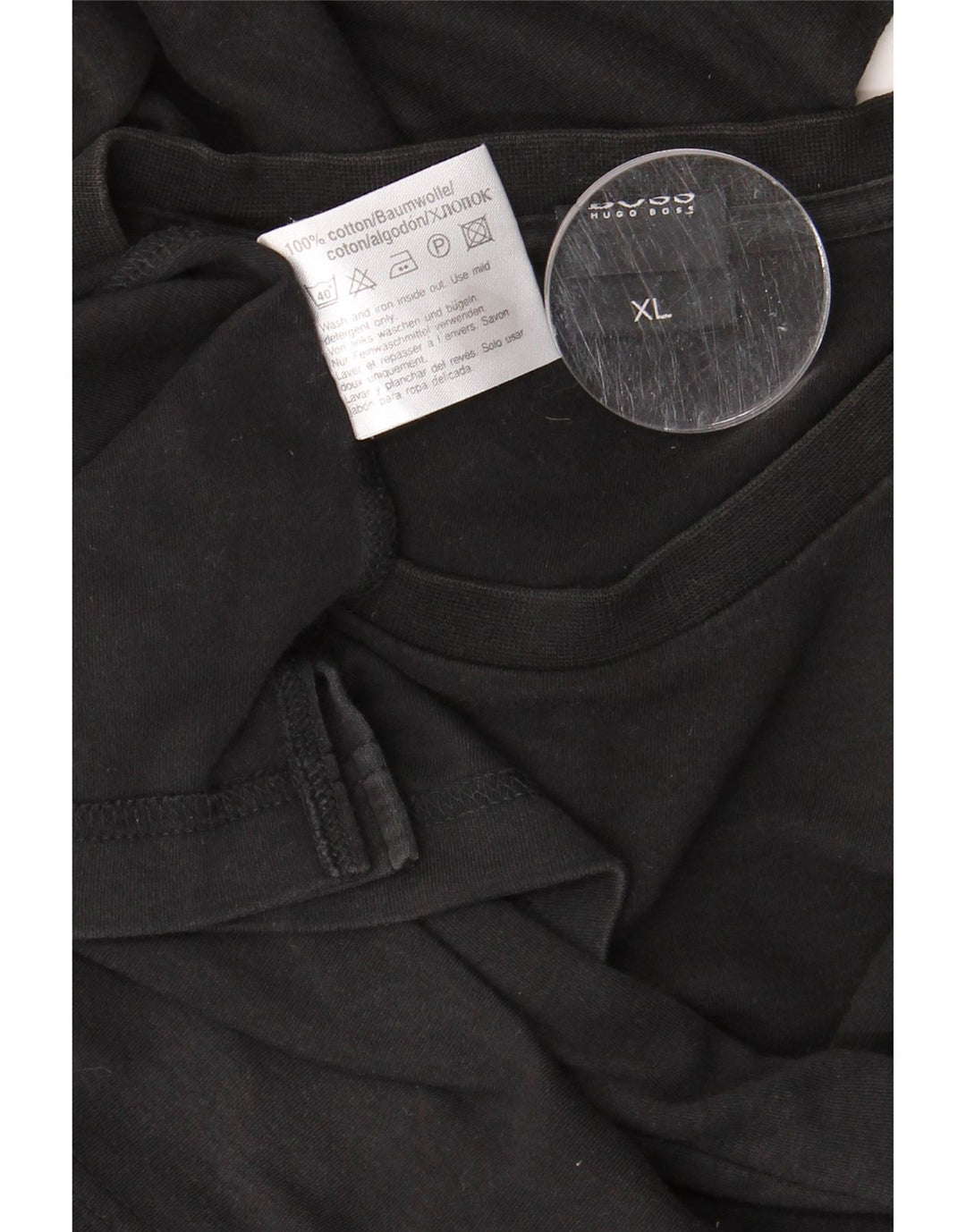 HUGO BOSS Herren Top Langarm XL Schwarz Baumwolle