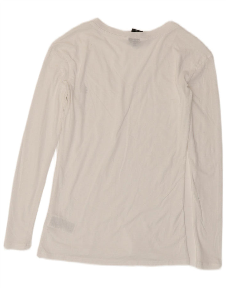 G-Star Damen Top Langarm UK 10 Small Weiße Baumwolle