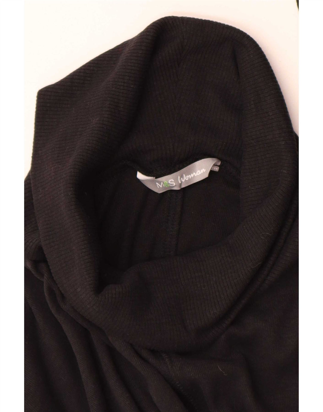 Marks & Spencer Damen Longline-Pullover mit Rollkragen, Gr. 10, Größe S, Schwarz