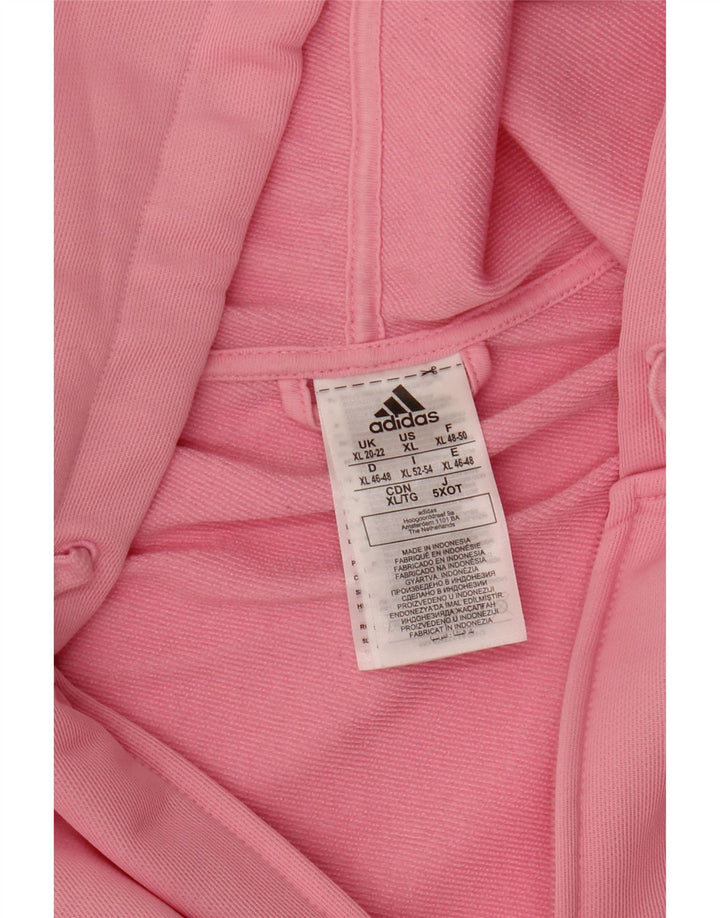 ADIDAS Damen Graphic Zip Hoodie Pullover UK 20/22 XL Rosa Polyester