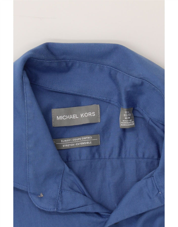 MICHAEL KORS Mens Slim Fit Shirt Size 15 1/2 Medium Blue Cotton Vintage Michael Kors and Second-Hand Michael Kors from Messina Hembry 