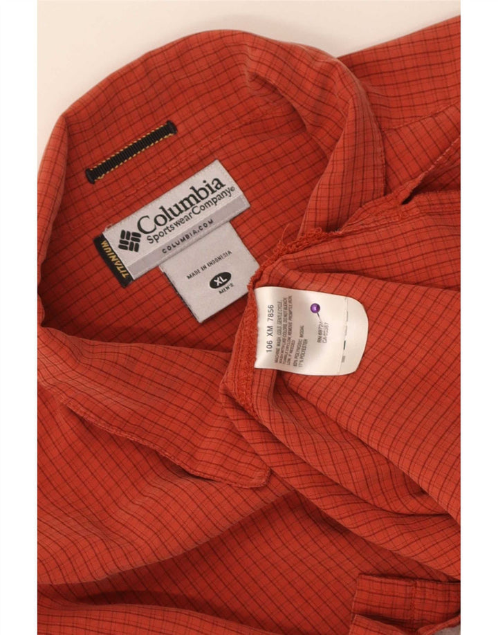 Columbia Herren Titanium Kurzarmhemd XL Orange Gingham Modal